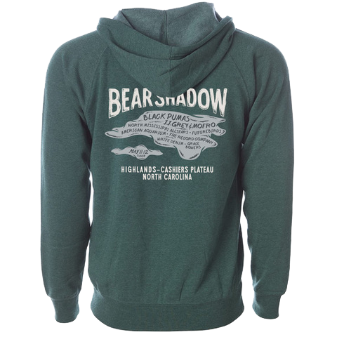 2024 Bear Shadow Green Zip Hoodie